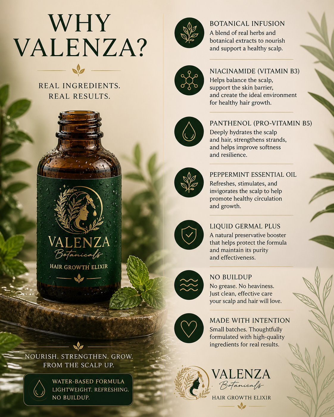 Elixir Valenza Botánicos para el Crecimiento del Cabello